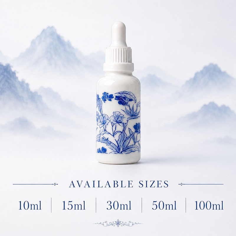 White porcelain vase with blue-and-white design style